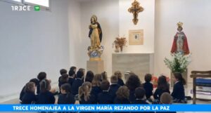 colegio trecetv 1 e1653395428263 &bull; Alumnos de Educación Infantil del Colegio CEU San Pablo Sevilla cantan a la figura de la Virgen María y ofrecen una oración por la Paz
